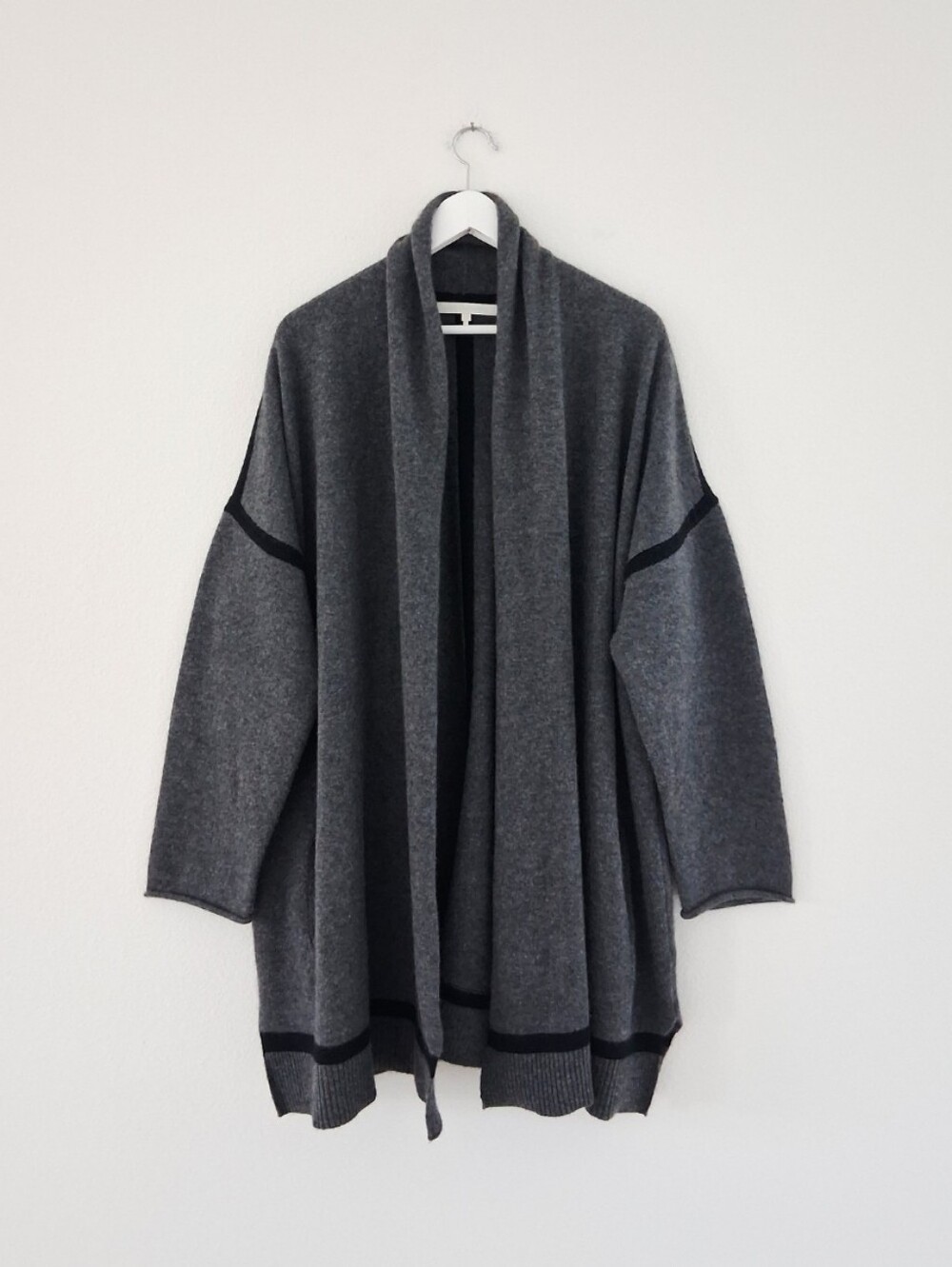 Naked Cashmere 100% Cashmere Open Front Drape Longline Cardigan Quiet Luxury